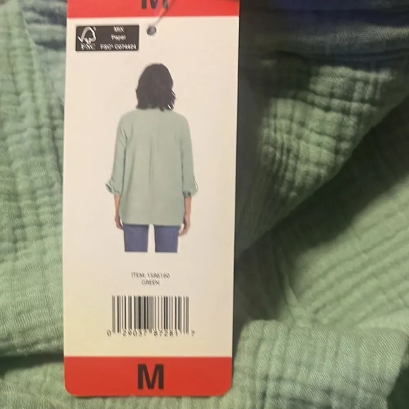 Anne Klein ladies guaze button up shirt - Picture 5 of 7